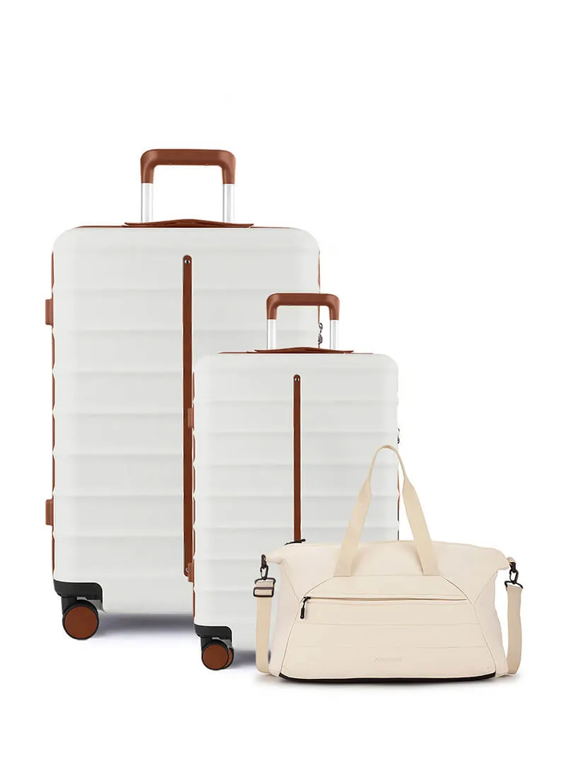 Odyssey Set of 2 & Float Duffle Combo | Sand White | Cabin Large Hard Luggage & Duffle