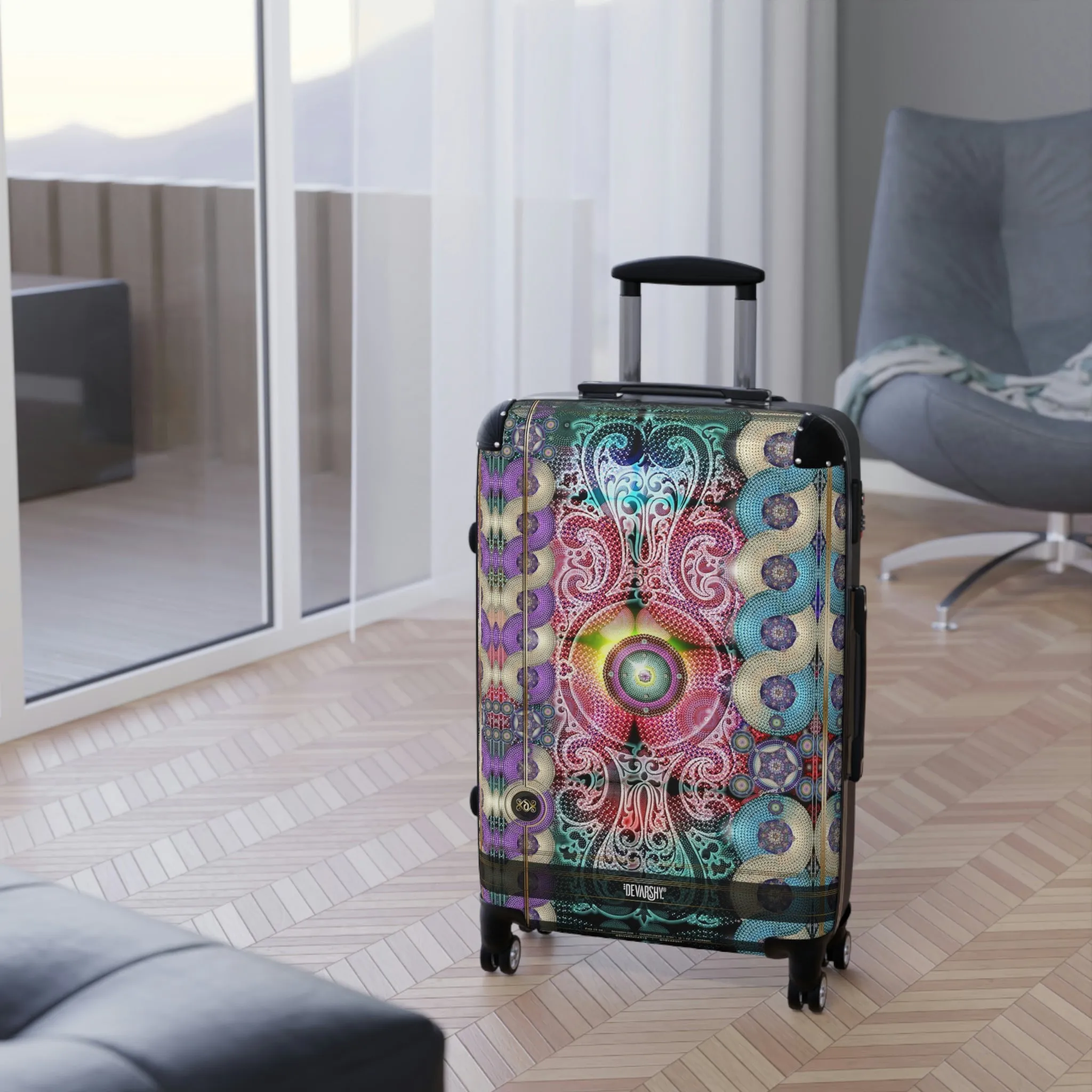 Opulence Pearls Suitcase 3 Sizes Carry-on Suitcase Luxury Pearls Luggage Hard Shell Suitcase  | XTQ1002