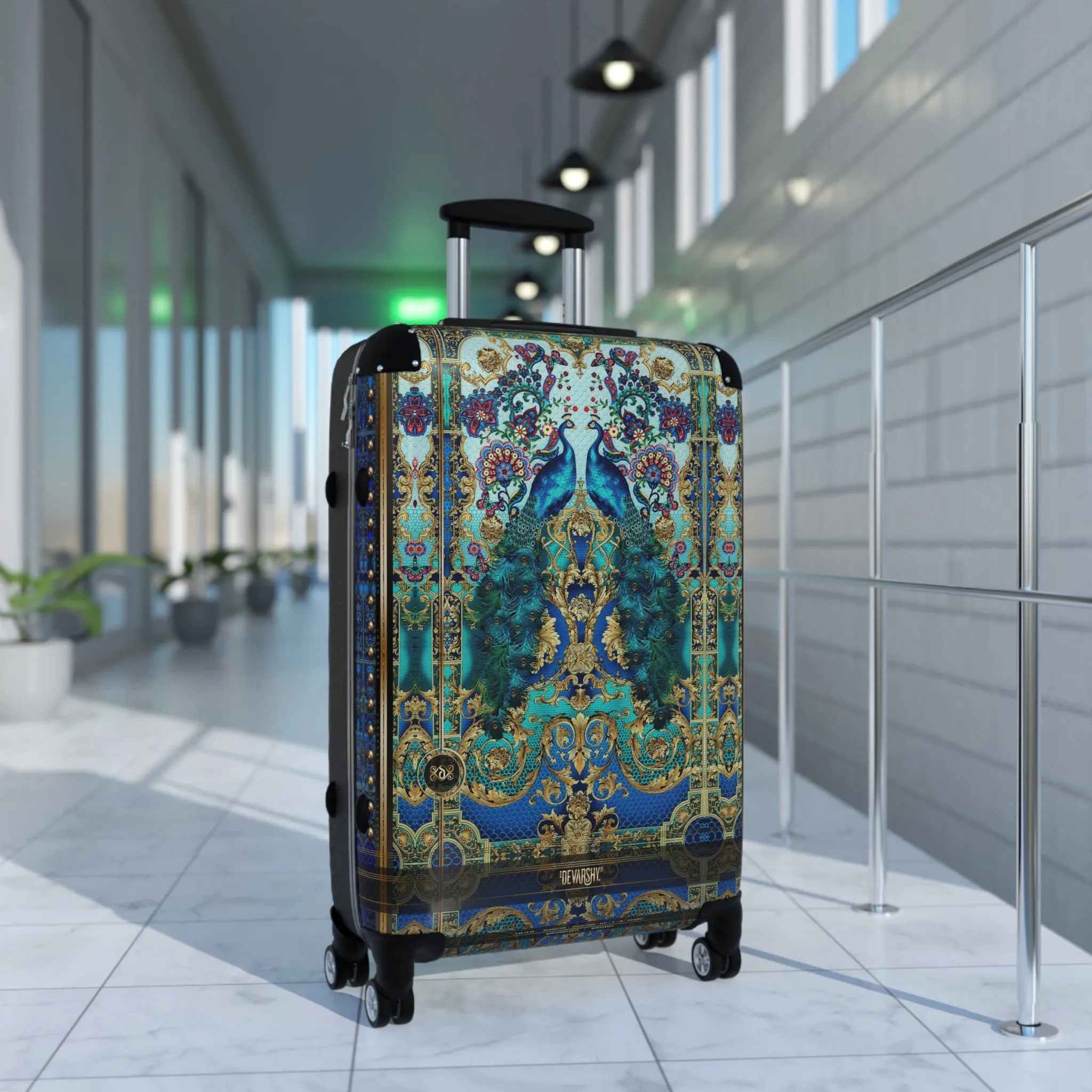 PEACOCK Print Suitcase Carry-on Suitcase Peacock Travel Luggage Hard Shell Suitcase in 3 Sizes - D20160