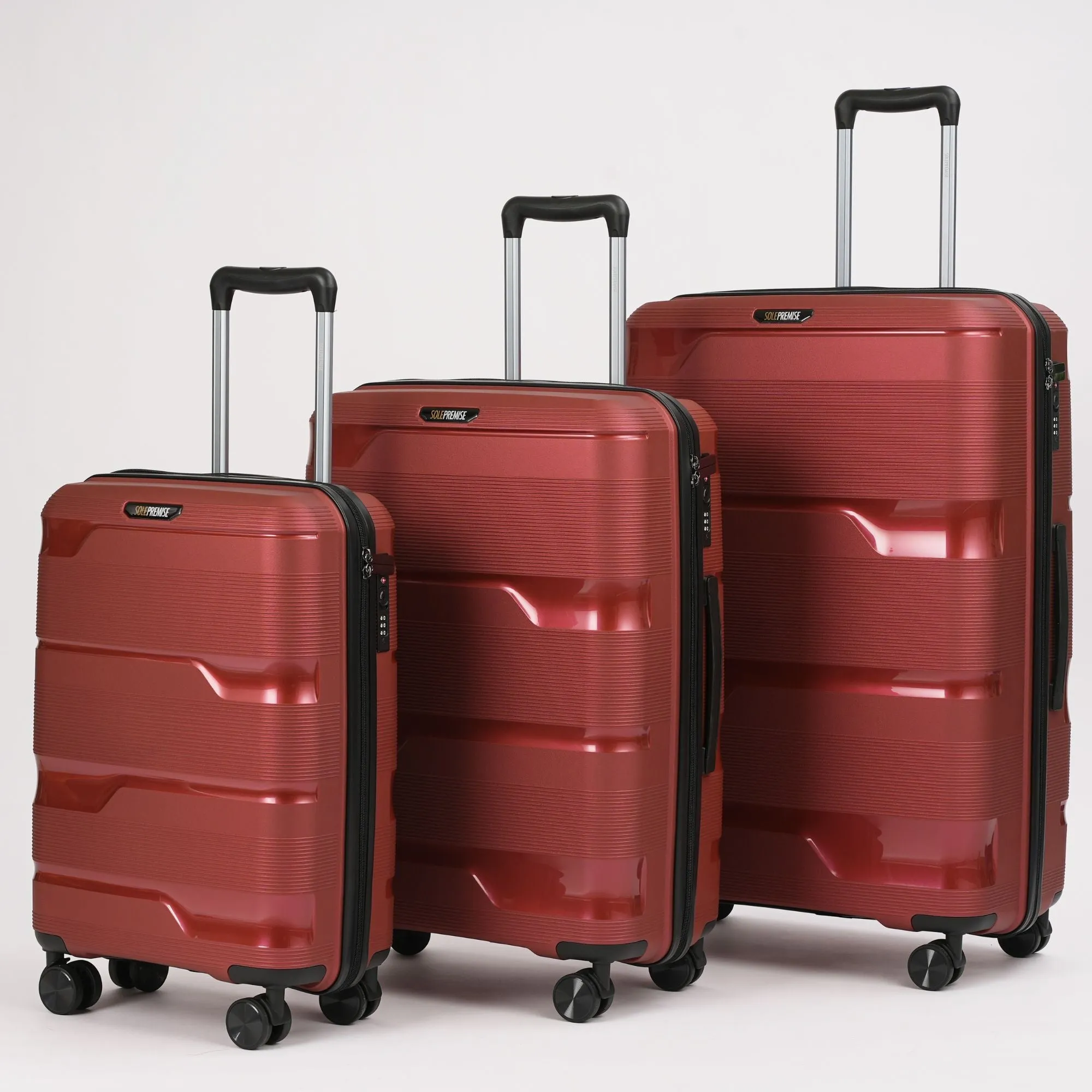 Red Hardcase Roller Luggage 28' with 360° Wheels & TSA Lock