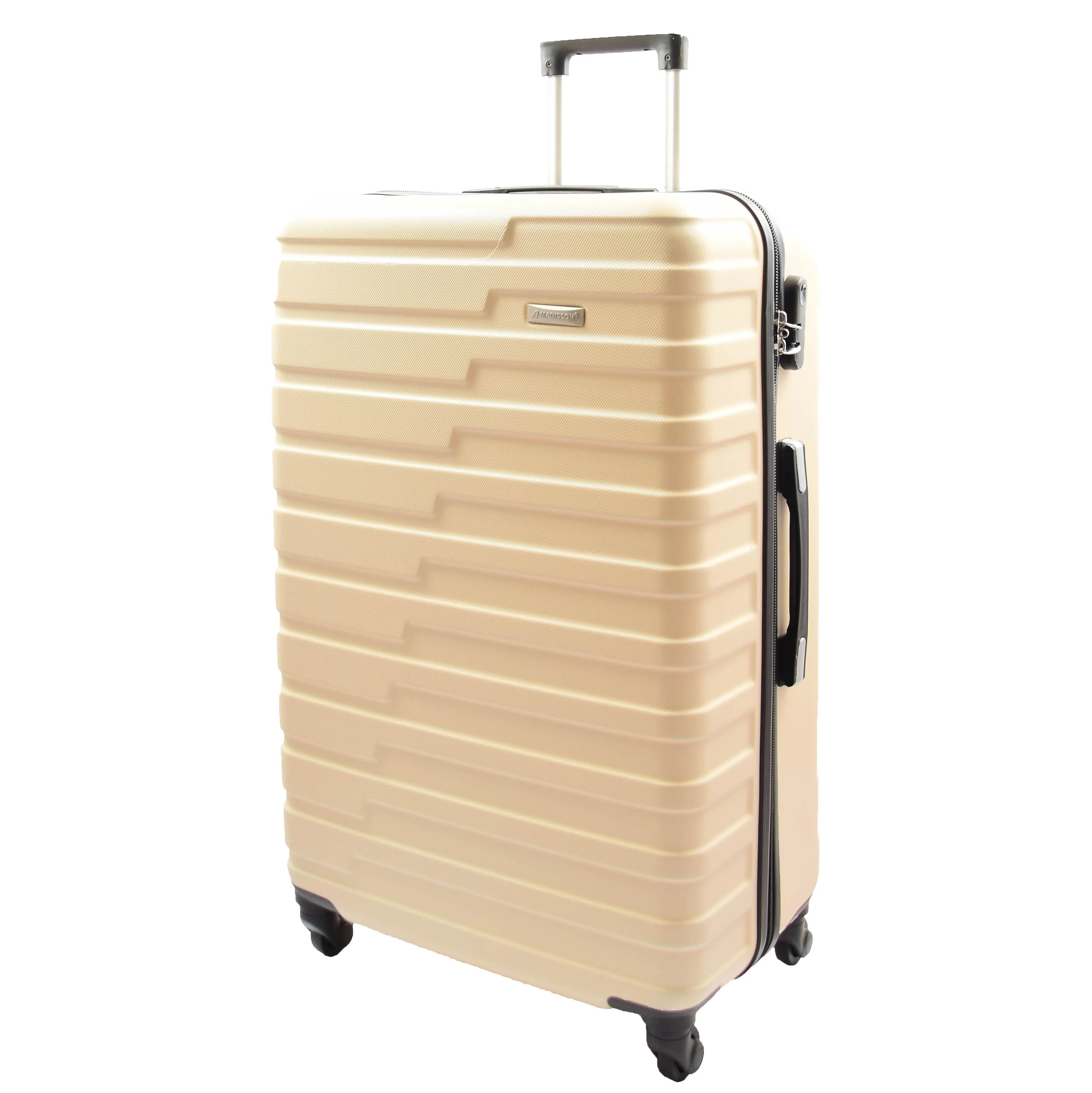 Robust 4 Wheel Suitcases ABS Off White Lightweight Digit Lock Luggage Travel Bag Stargate