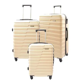 Robust 4 Wheel Suitcases ABS Off White Lightweight Digit Lock Luggage Travel Bag Stargate