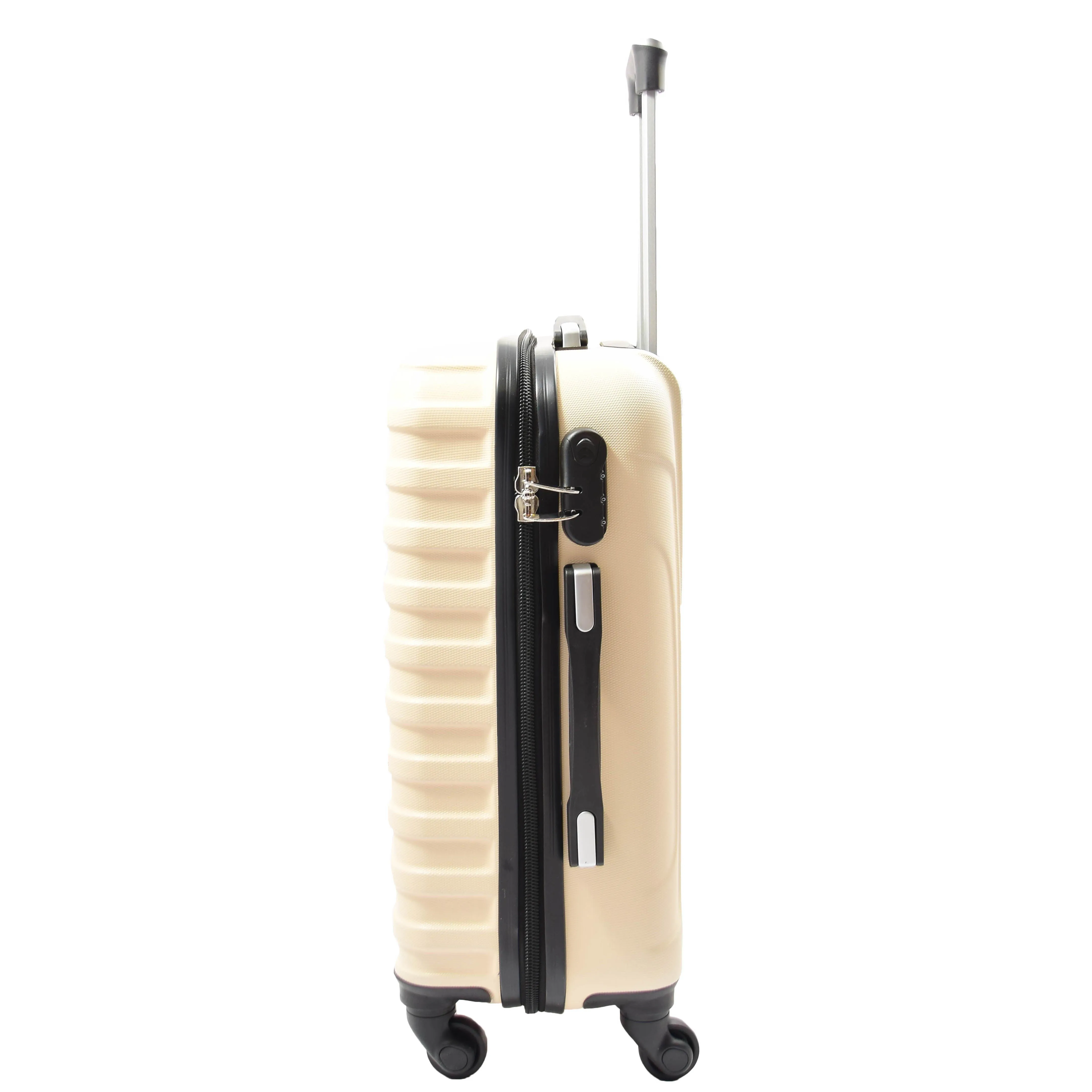 Robust 4 Wheel Suitcases ABS Off White Lightweight Digit Lock Luggage Travel Bag Stargate