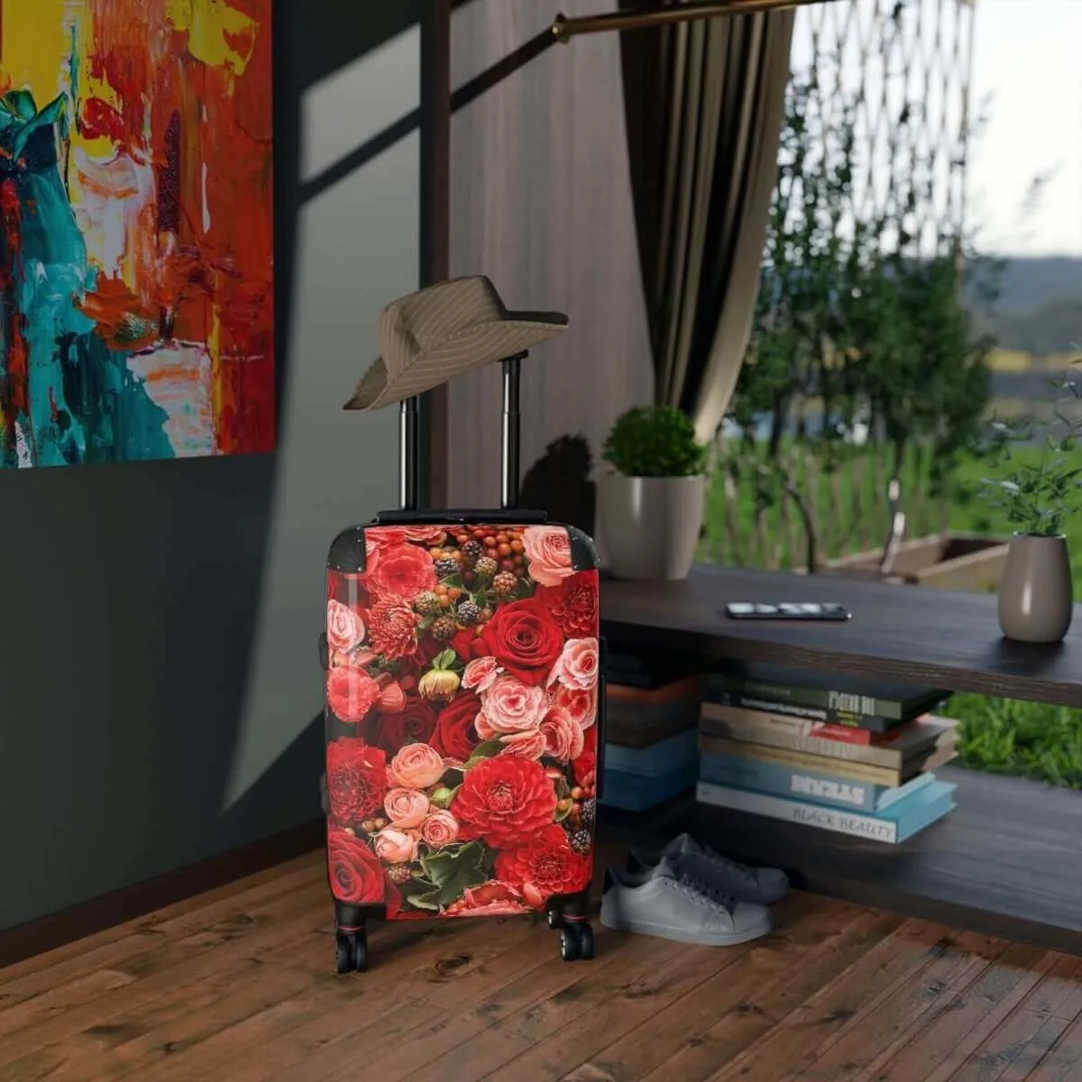 Rose Designed Suitcase w/360 Degree Swivel Wheels