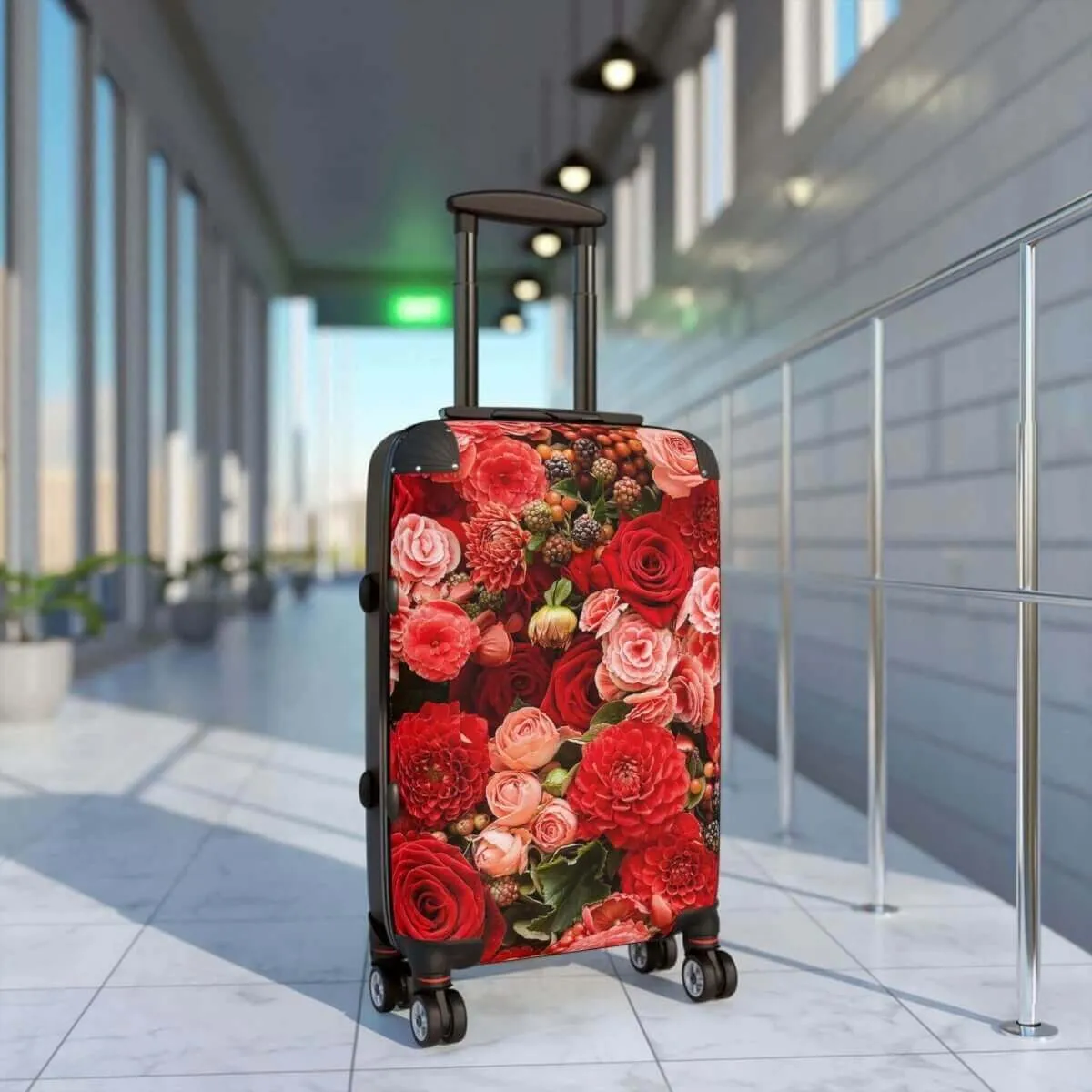 Rose Designed Suitcase w/360 Degree Swivel Wheels