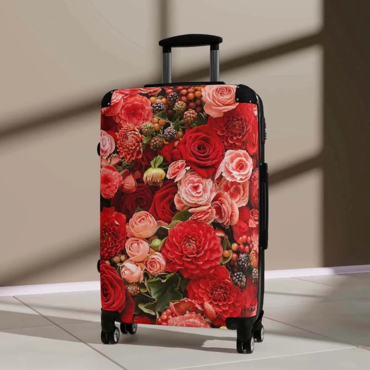 Rose Designed Suitcase w/360 Degree Swivel Wheels