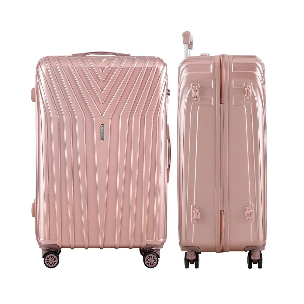 Set of 3 Luggage Set Suitcase Hardcase Trolley Travel Pink