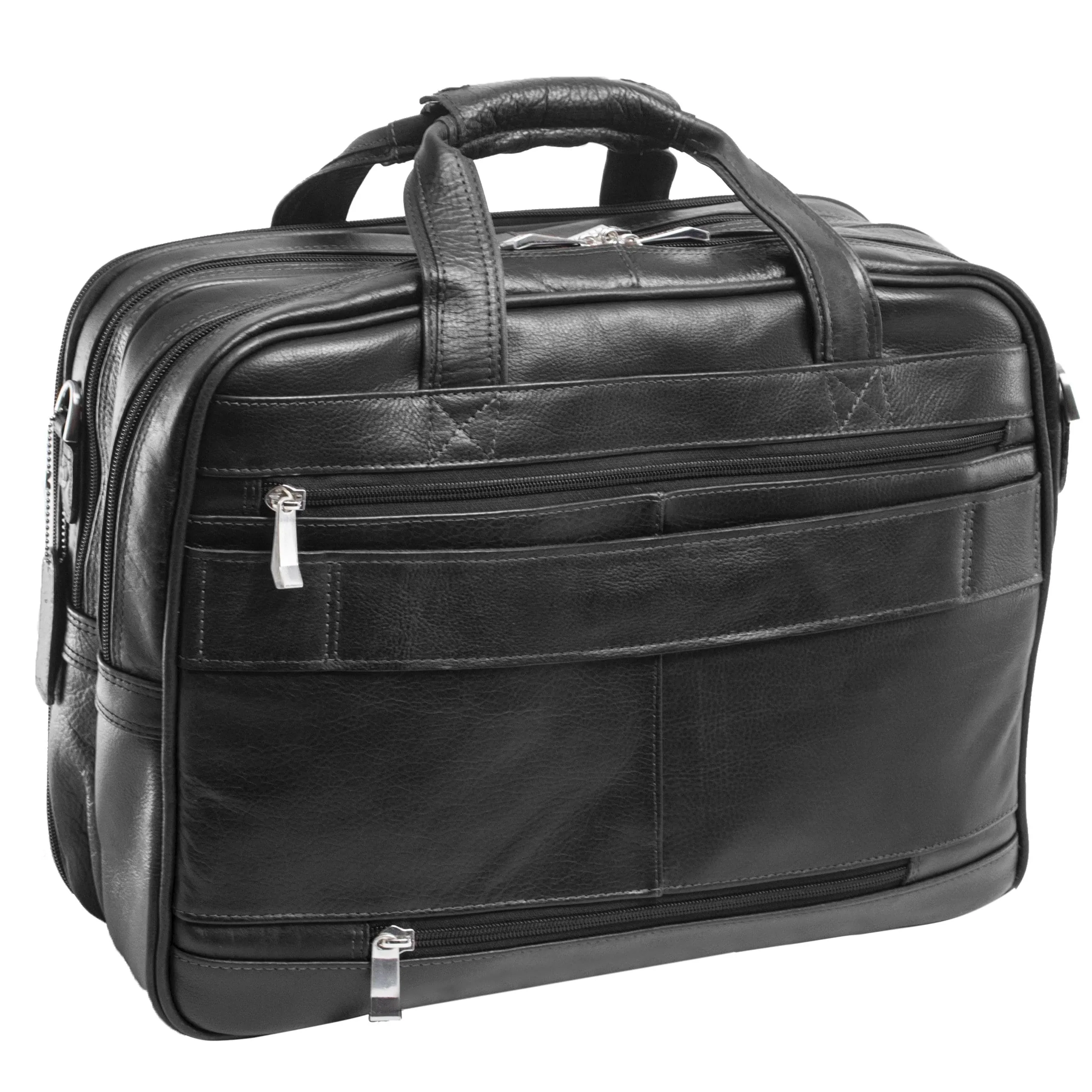 Siamod Ceresola 15.6" Leather Checkpoint Friendly Detachable Wheeled Laptop Briefcase