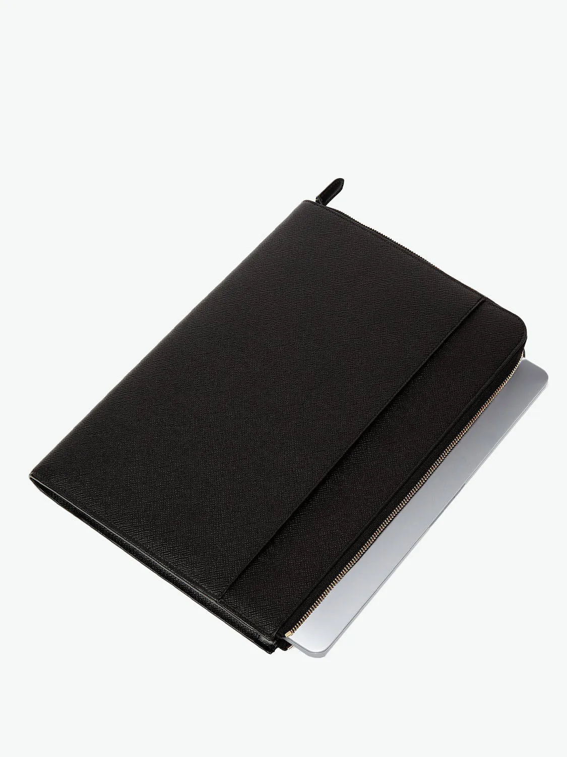 Smythson Small Laptop Case Black