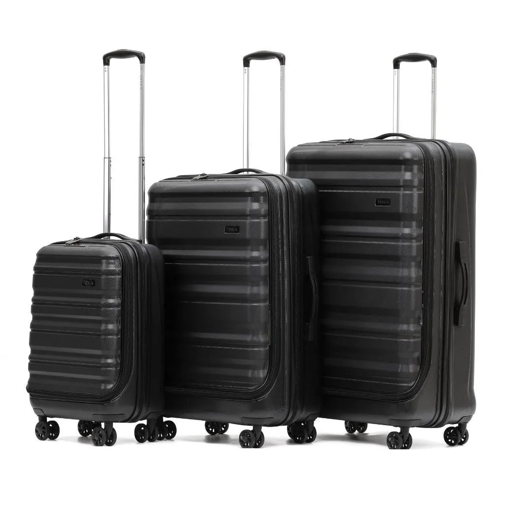 Tosca Sub Zero 2.0 3 Piece Hardsided Luggage Set - Black