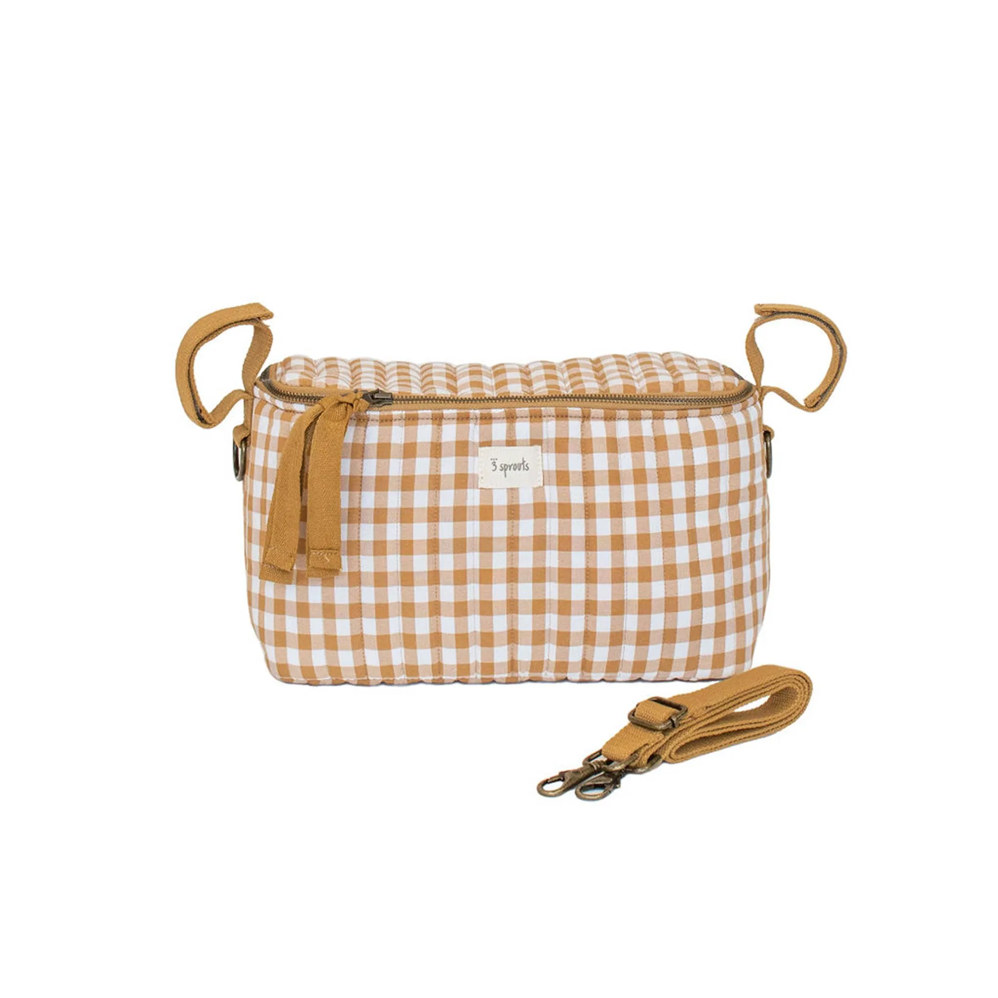 Universal Stroller Caddy Organizer | Gingham Mustard