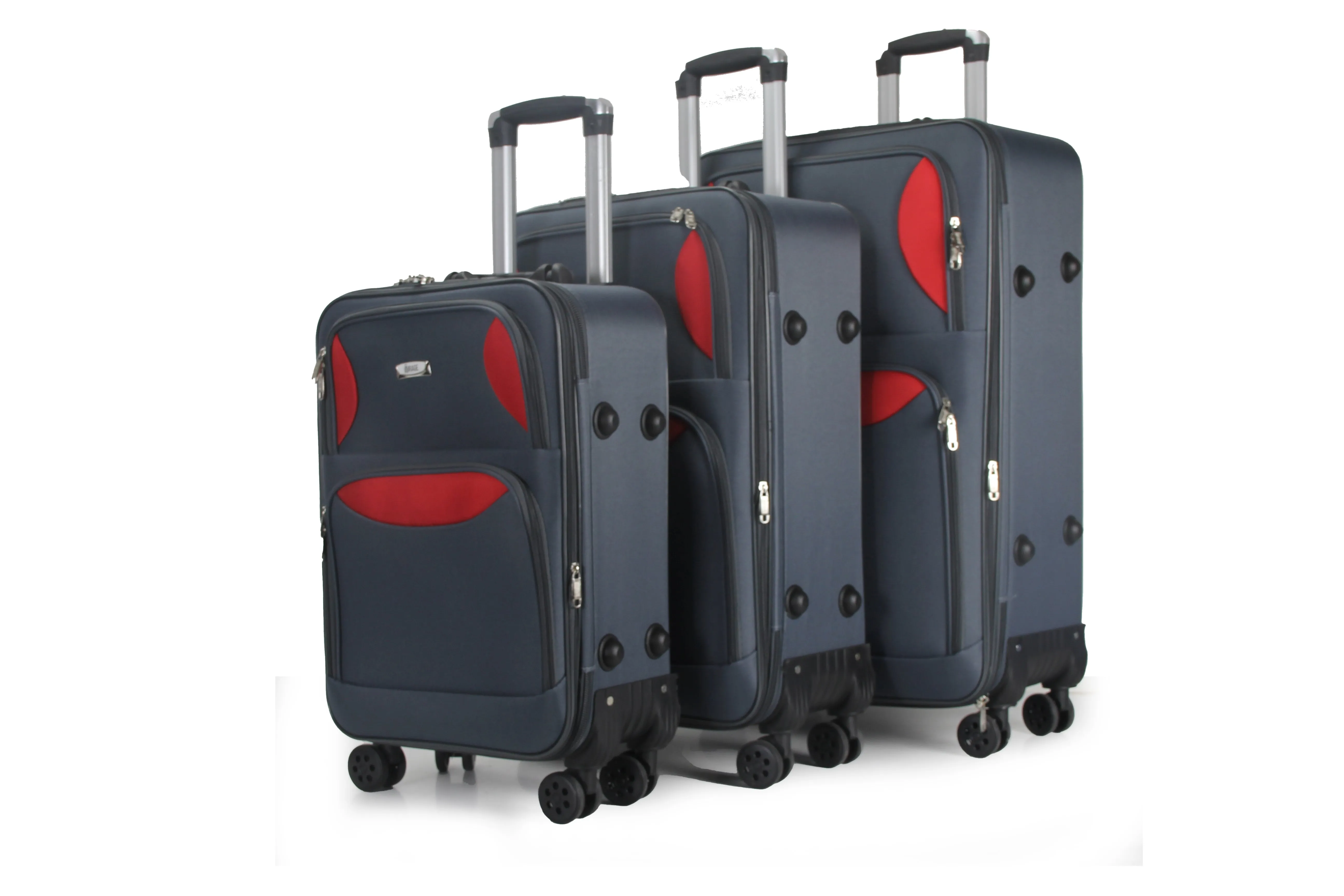 Zoe Soft Shell Lightweight Expandable 360 Dual Spinning Wheels Combo Lock 28", 24", 20" 3 Piece Luggage Set