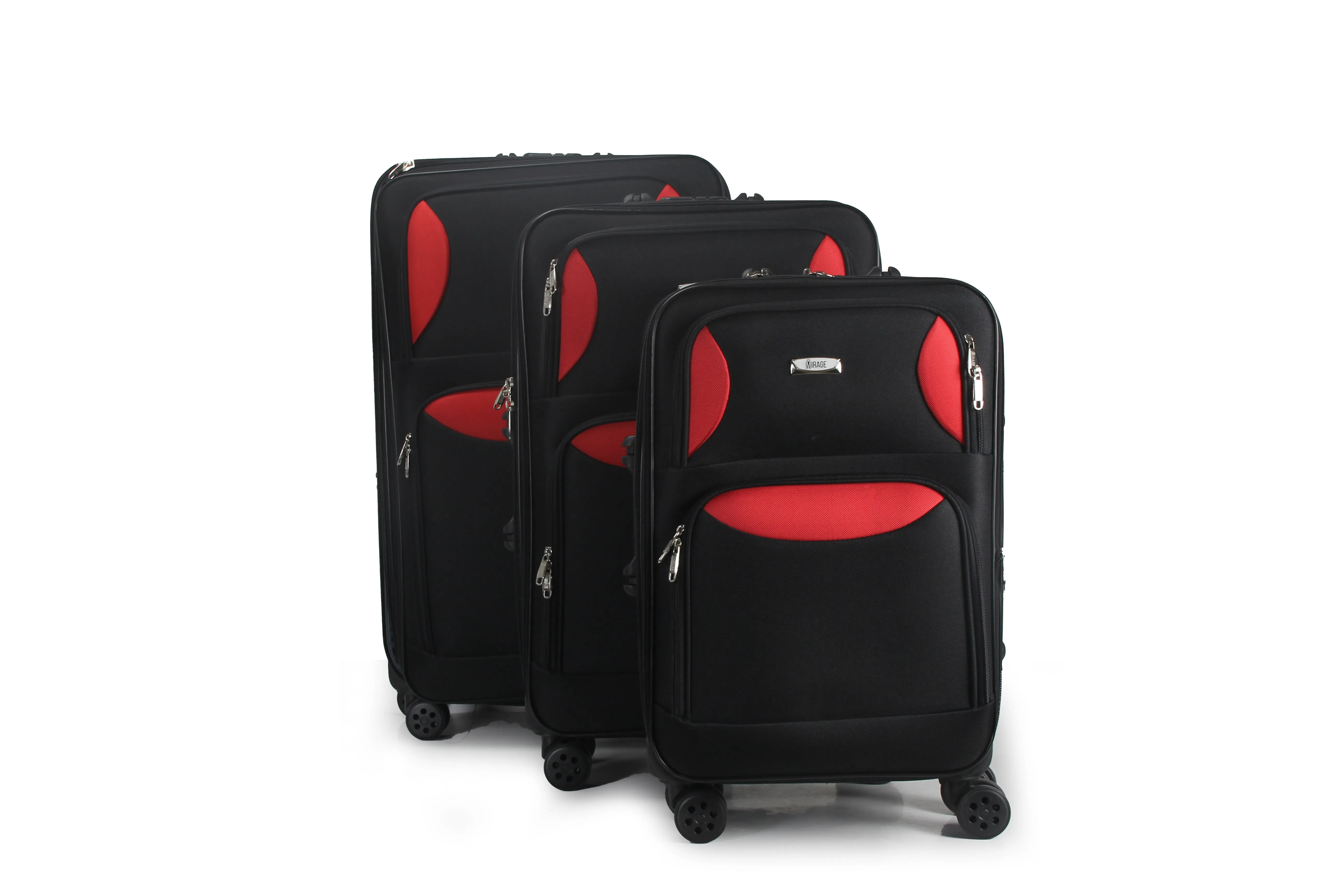 Zoe Soft Shell Lightweight Expandable 360 Dual Spinning Wheels Combo Lock 28", 24", 20" 3 Piece Luggage Set