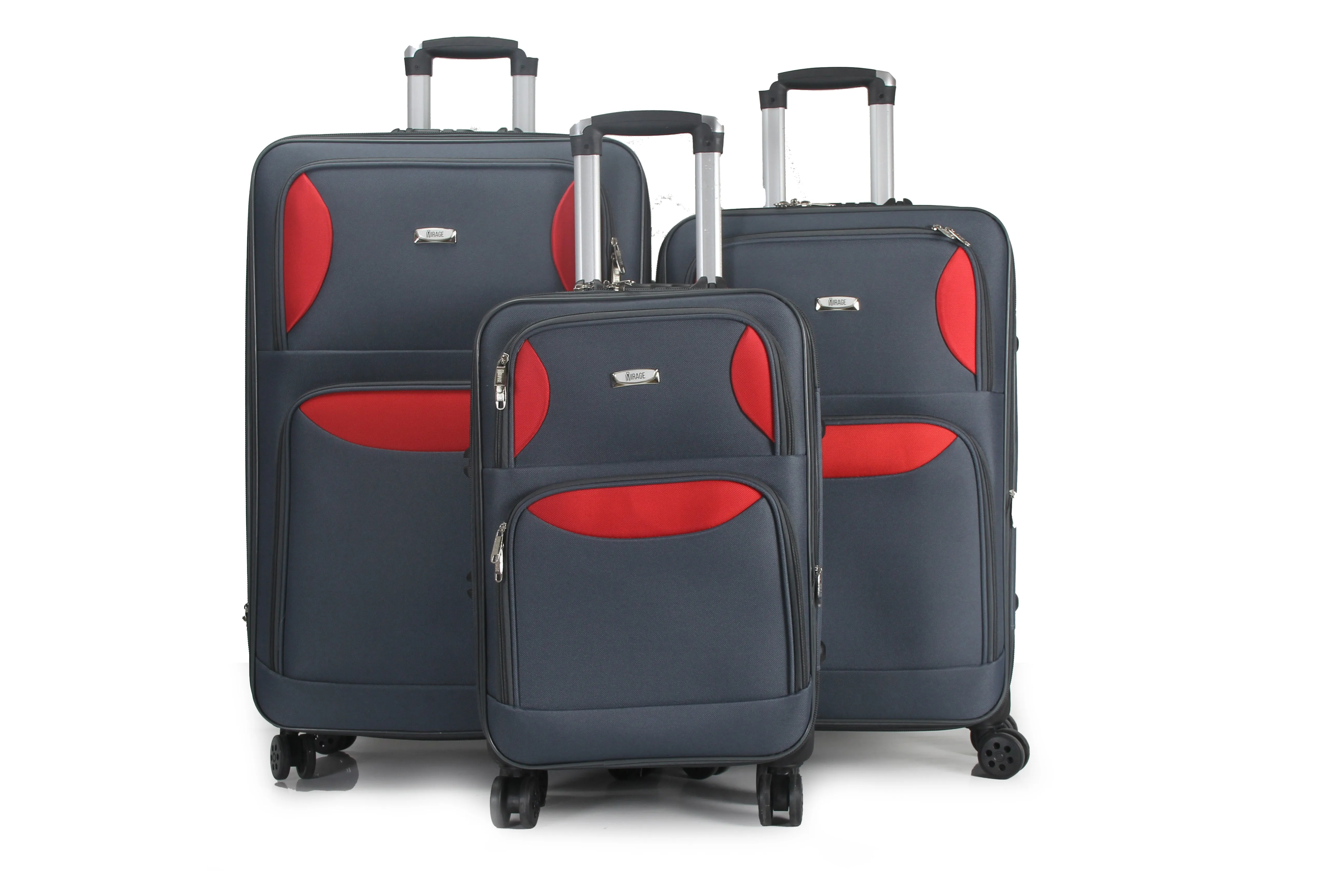 Zoe Soft Shell Lightweight Expandable 360 Dual Spinning Wheels Combo Lock 28", 24", 20" 3 Piece Luggage Set